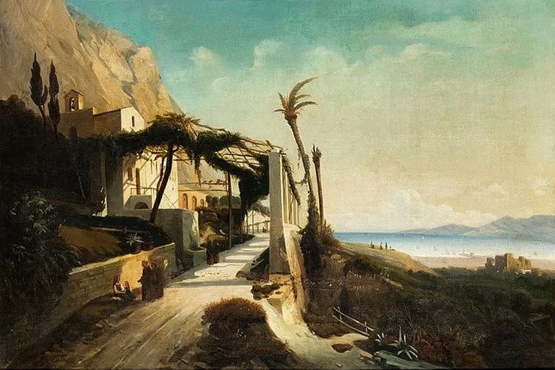 MONASTERO CON PERGOLA SULLA RIVA DEL MARE
